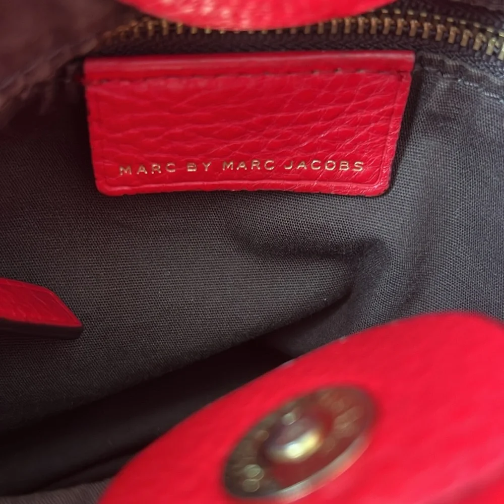 MARC by Marc Jacobs signature RED all leather Hillier Hobo style - Picture 9 of 12